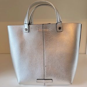 BCBG Maxazria silver mini tote